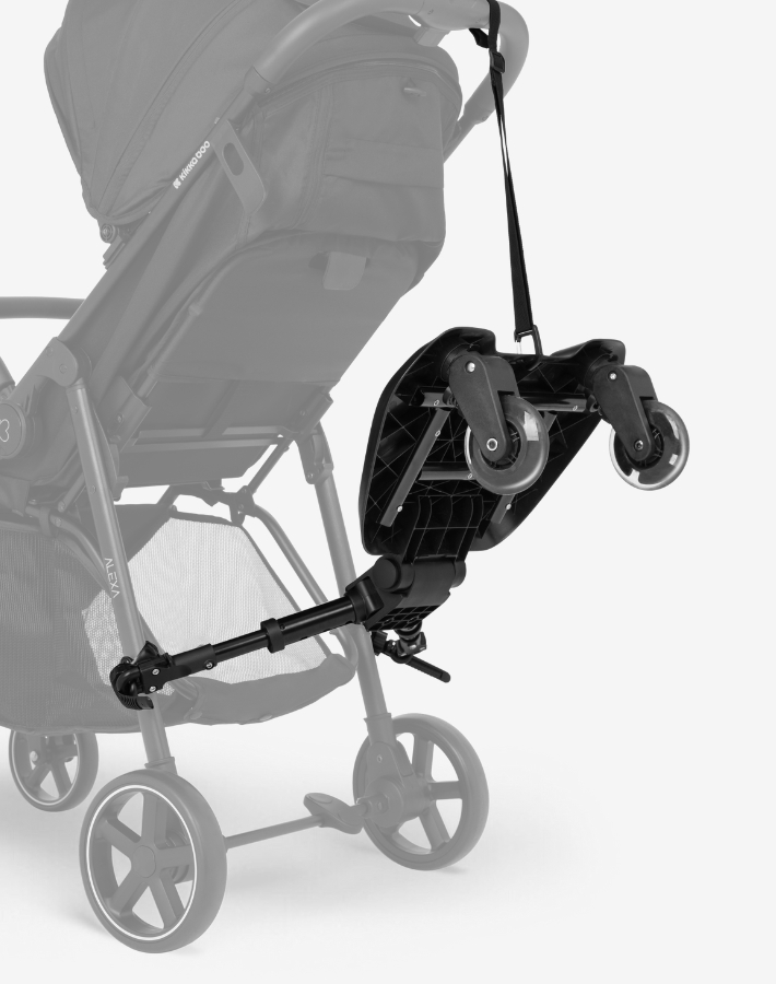 Includes an additional belt to securely attach the stroller board to the stroller handle for an easy and convenient storage when not in use.