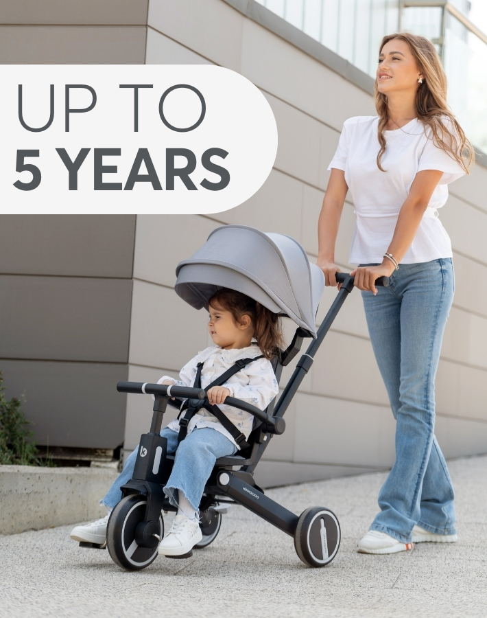 Проектирана да расте заедно с вашето дете, тази триколка е идеална за деца от 18 месеца до 5 години, като осигурява стабилна и забавна алтернатива на детската количка.