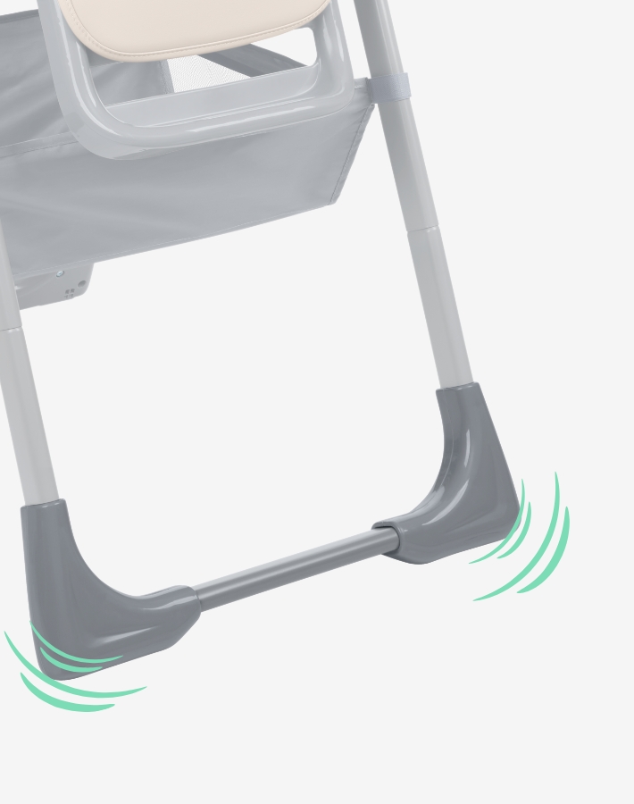 Anti-slip legs ensure the highchair remains stable on any floor surface, preventing sliding and enhancing overall safety.