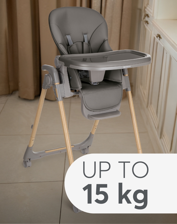 Tailored for toddlers from the moment they sit up unaided, OLIVE supports children up to 3 years or 15 kg. It’s a comfy spot they’ll love, from their first tastes to their toddler years.