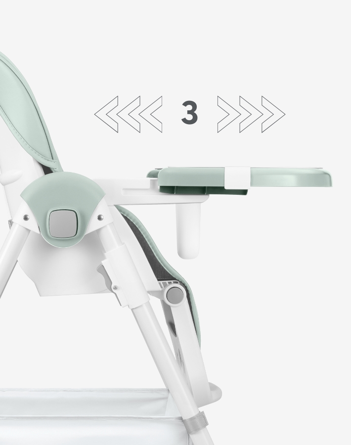 Double tray with a cup holder and 3-position adjustment makes every meal easier. Serve, clean, and adapt effortlessly as your little one grows and explores.