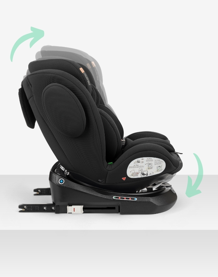 i-FELIX has several reclining options that provide the ideal position for each moment - 5 positions in the forward-facing and 3 position in the rearward-facing.