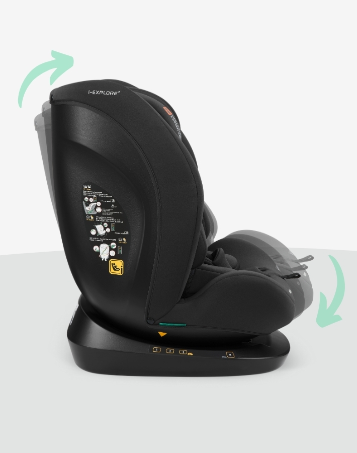 Choose from 3 recline positions when forward-facing and 1 in rearward mode to help уour child stay relaxed and supported even on longer journey.