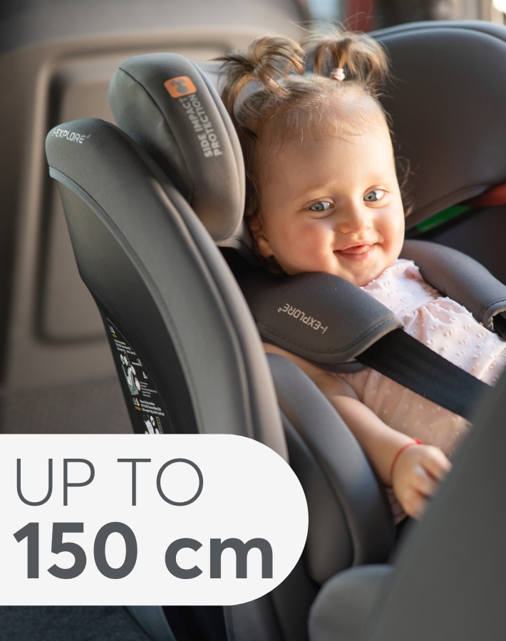 Suitable from 40 to 150 cm, i-EXPLORE 2 grows with your child from infancy to early school years - а smart long-term investment in your little one's comfort and security.