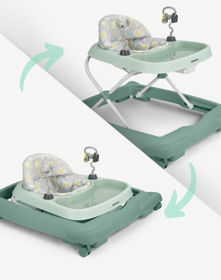 Сгъваемия дизайн прави проходилката удобна за съхранение и пренасяне. Независимо дали искате да спестите място у дома или подготвяте багажа за път, тя се сгъва компактно и бързо.