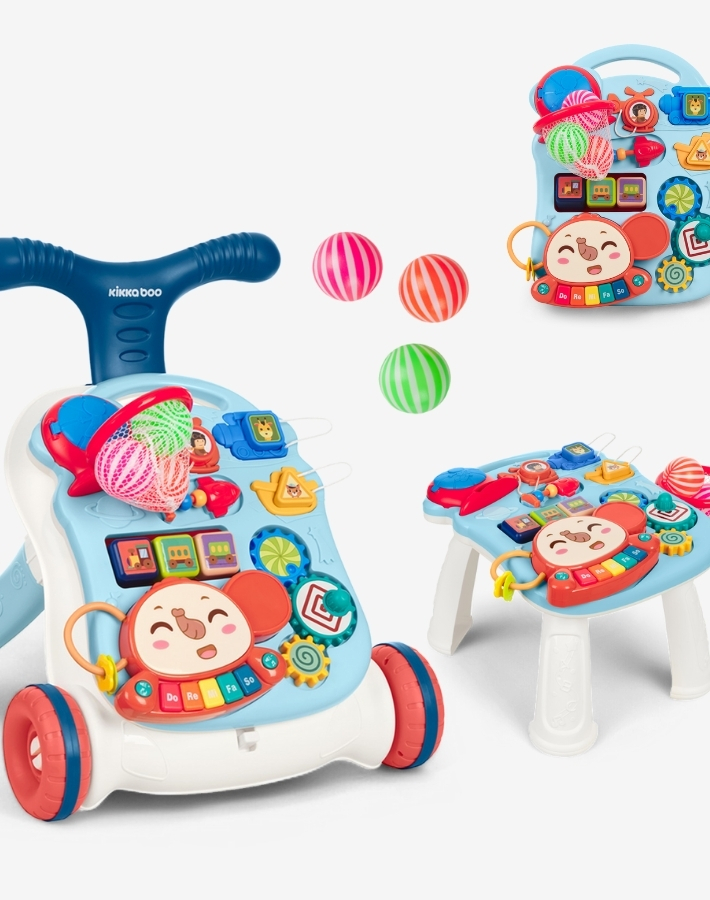 Със своя практичен мултифункционален дизайн PLAY & GROW подкрепя детето в първите му стъпки и същевременно предлага разнообразни игри за безкрайни часове на забавление, в които то да изследва форми, цветове, звуци и текстури.