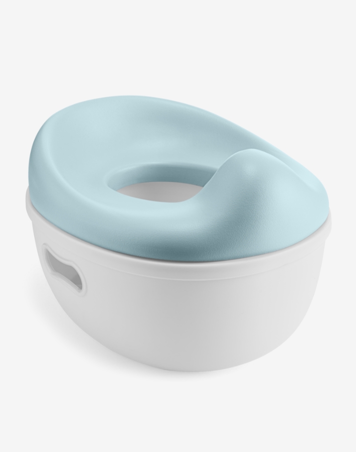 Гърне TRIO е подходящо за деца от 12 месеца, с практичен и удобрен дизайн, който подпомага както приучаването към гърне, така и прехода към тоалетна за възрастни.