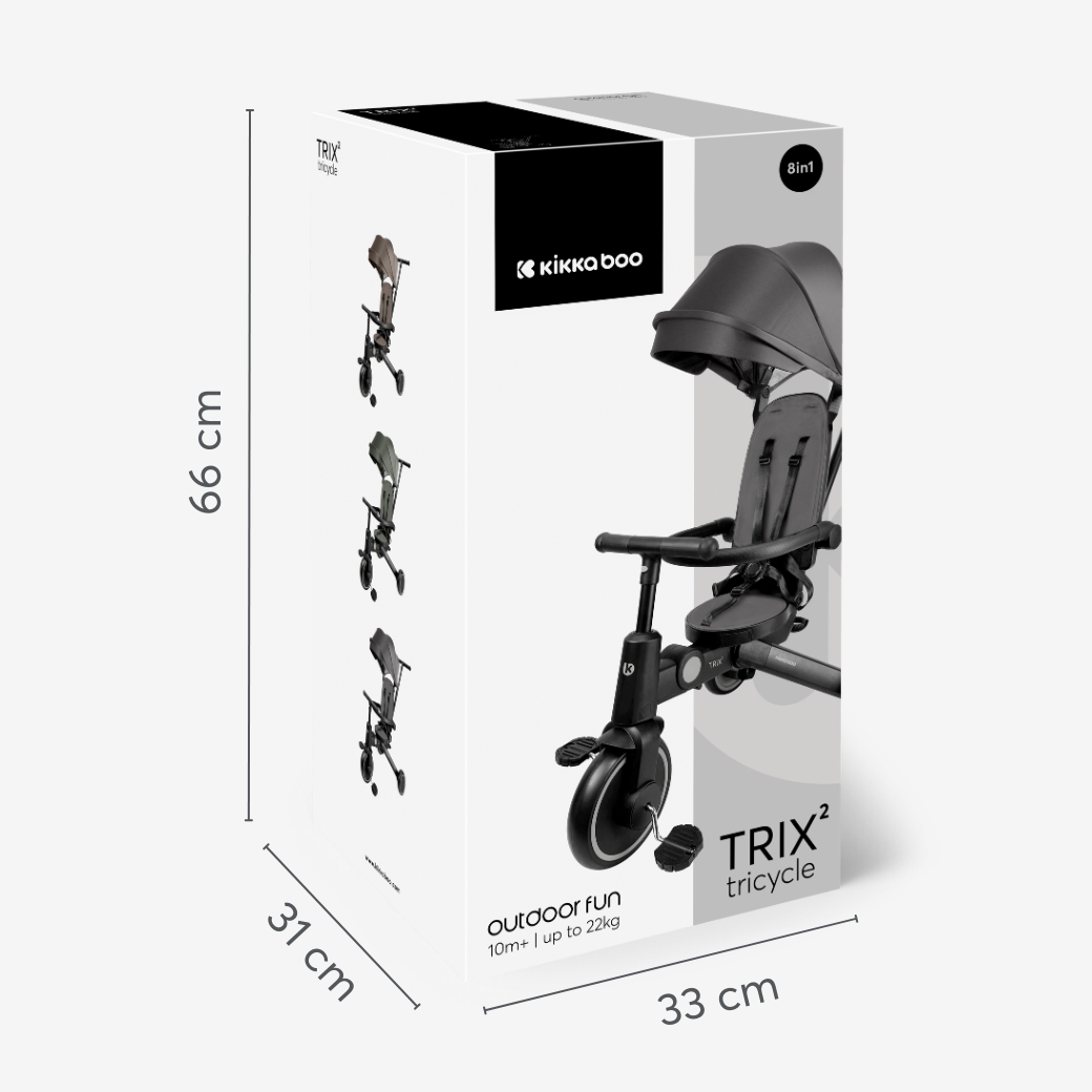 מידות אריזה וקיפול תלת אופן Kikkaboo TRIX 2