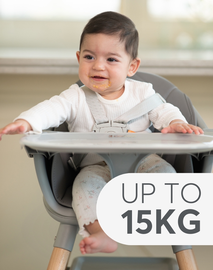 Intended for children who can sit up unaided, this chair is suitable for use up to 15 kg, making it a durable option that adapts to the growing child’s needs.