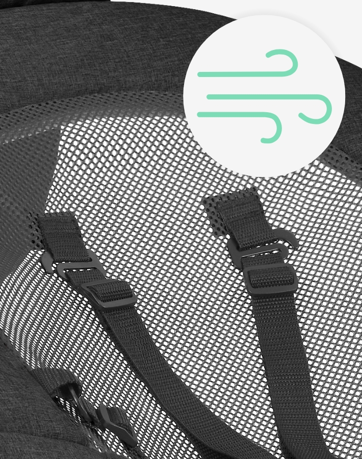 Mesh panels on the backrest enhance airflow, helping your baby stay cool and content. Especially useful during warmer months or longer naps.