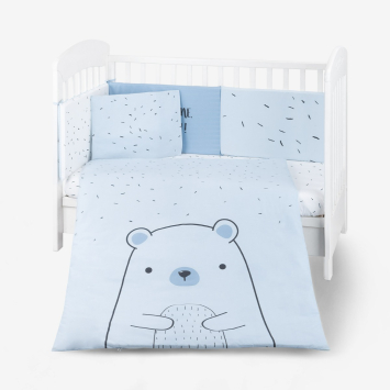 Bedding set 6pcs 60/120 Bear with me Blue