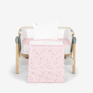 Бебешки спален комплект за мини-кошара 5ч Bear with me Pink
